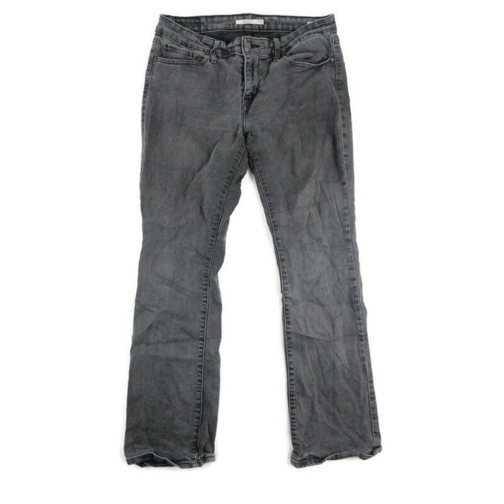 Levi's Womens 715 Bootcut Jeans Black Denim High Rise Cotton Blend Size 31
